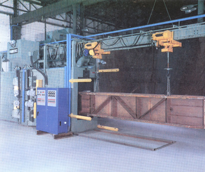 Double Hook Pass Through Type Shot Blasting Machine