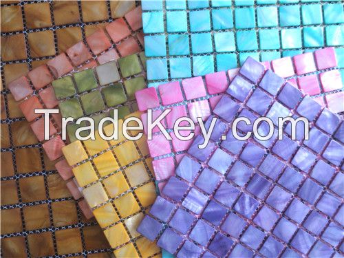 colored shell pebble tile for interior decoration