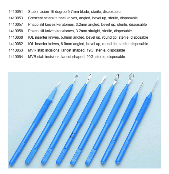 steel opthalmic instruments (single use)