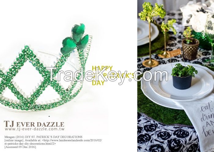 St&#039; Patrick&#039;s Day Celebration Glittering Crown Tiara