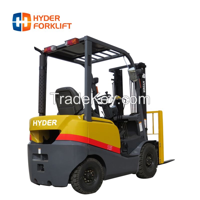 2ton diesel forklift truck with container mast and attachment