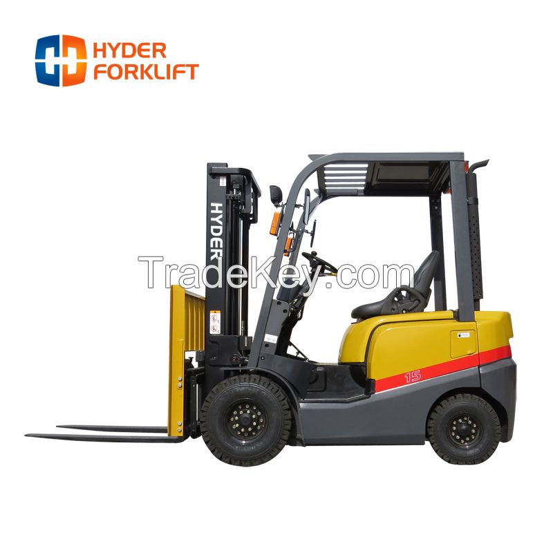 2ton diesel forklift truck with container mast and attachment