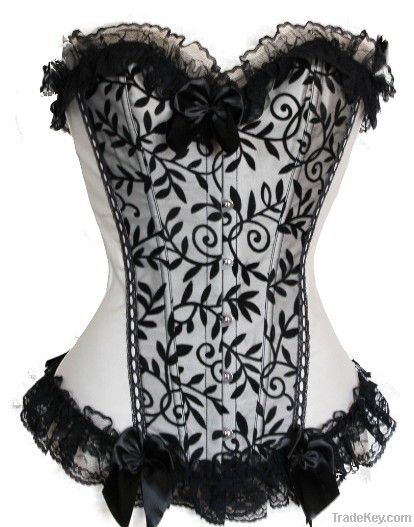 black lace up corset