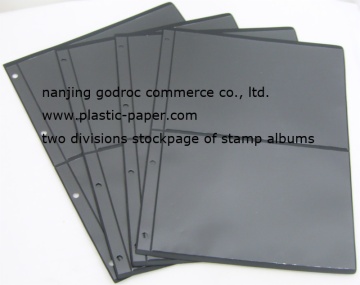 transparent PVC stamp album stock page      TSAP-2F