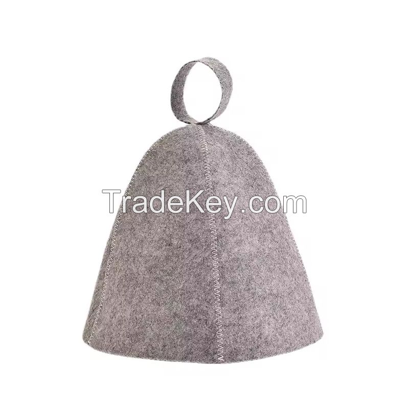 Felt Cotton Japan Sauna Hat Solid Color Washable Sauna Cap Russia Banya Hat Bonnets for Wholesale