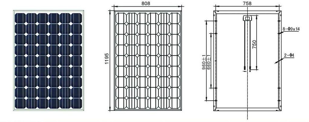 solar products(SS120-S1195x808) 120watt, mono, 125mm