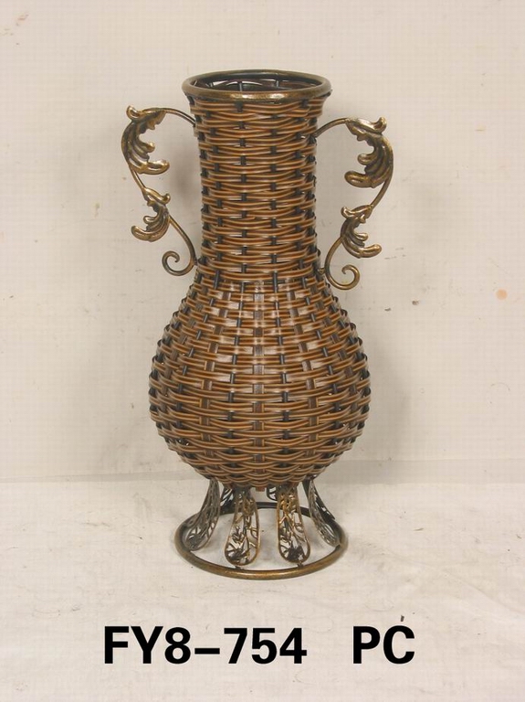 Rattan &amp; Wicker &amp; Iron vase