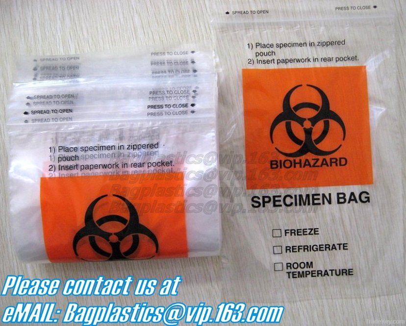 Biohazard bag, Medical Specimen Bags, Specimen bag, Kangaroo bag, Lab S