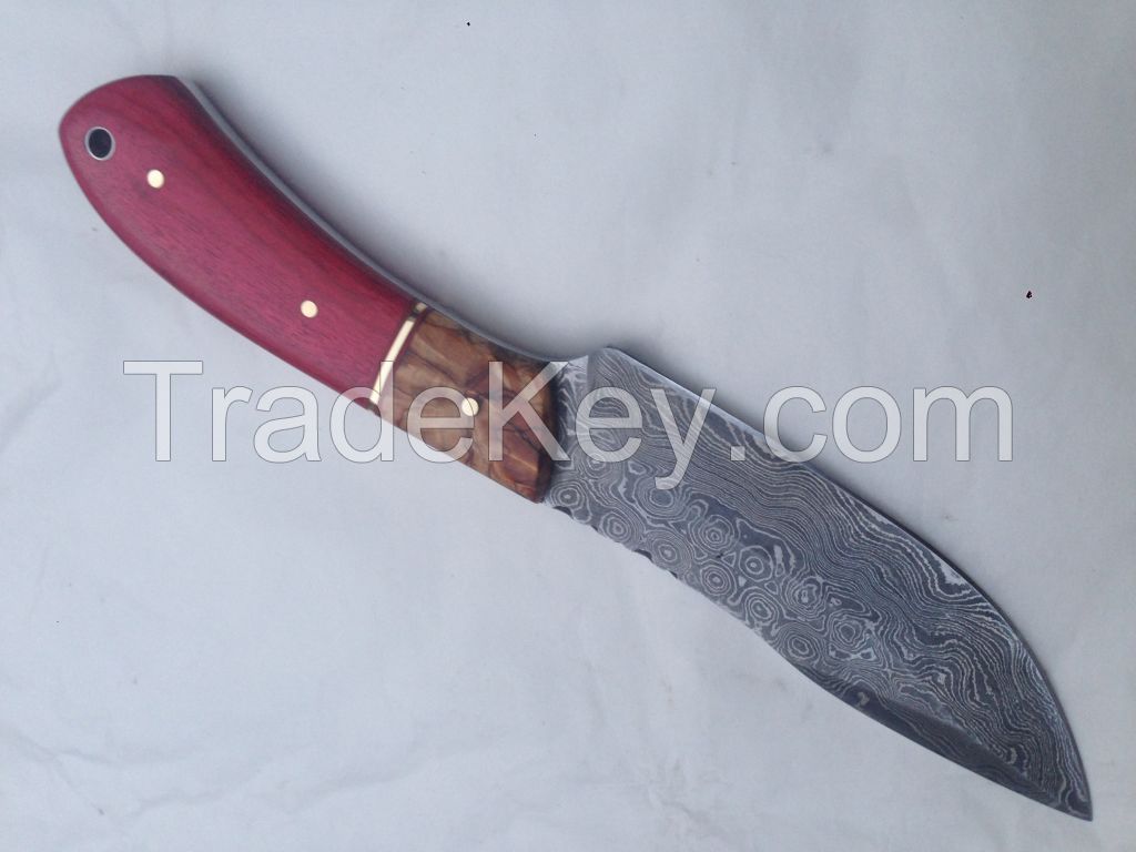 Handmade Damascus Hunting Knife 