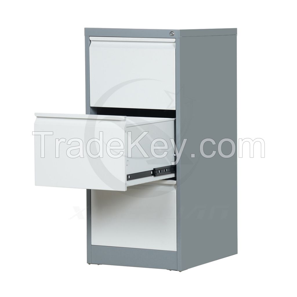 Factory sale office furniture metal vertical 3 drawer filing cabinet with file hanging bar