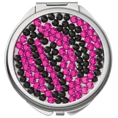 Zebra Rhinestone Pocket Mirror/Compact Mirror/Cosmetic Mirror