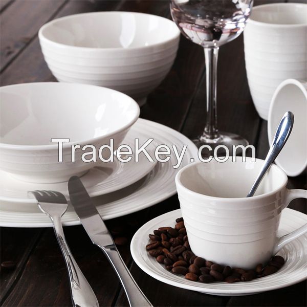 ceramic emboss porcelain dinner set from Changsha Happy Go