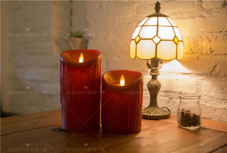 Hot Selling Flamelss Rechargable Wax Dripping Led Candles Set of 2