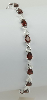 925 Sterling Bracelet Studded with Genuine Semi-Precious Gemstones