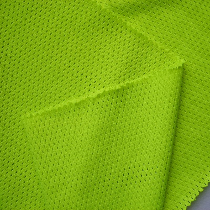 100% polyester DTY yellow wicking dry bird eye mesh fabric for sports garment