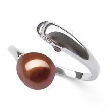 6-7mm Drop Pearl Adjustable Ring in Dolphin Designer