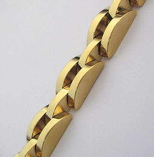 BRILLIANT MEN'S 14K YELLOW GOLD LINK BRACELET JEWELRY