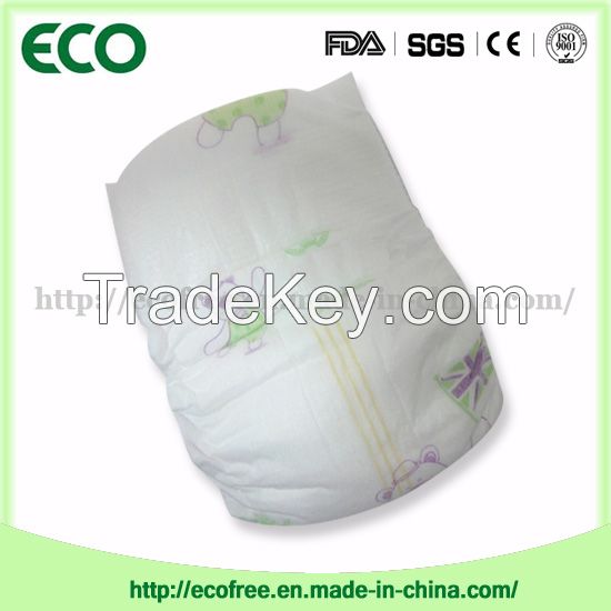 Extrathin Soft &amp; Breathable OEM Disposable Baby Diaper in Vecro Type and Big Waist Band