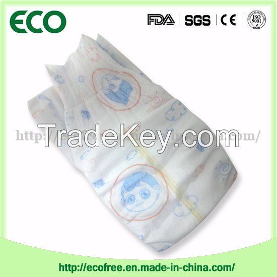 Extrathin Soft &amp;amp; Breathable OEM Disposable Baby Diaper in Vecro Type and Big Waist Band