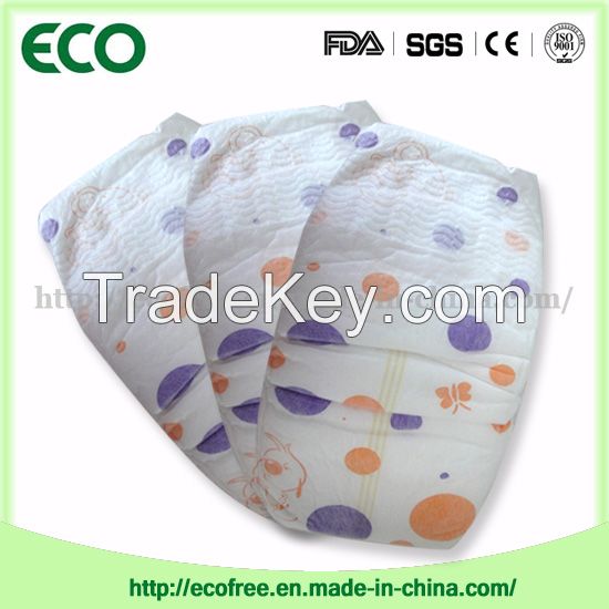 Extrathin Soft &amp; Breathable OEM Disposable Baby Diaper in Vecro Type and Big Waist Band