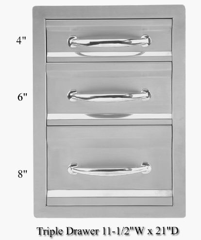 Stainless Steel Triple Drawer