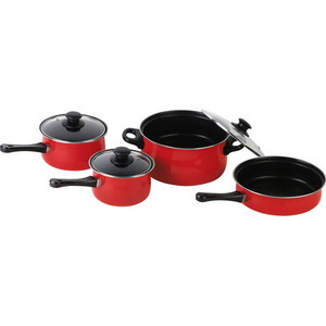 7-piece Non-stick Cookware Set w/glass cover