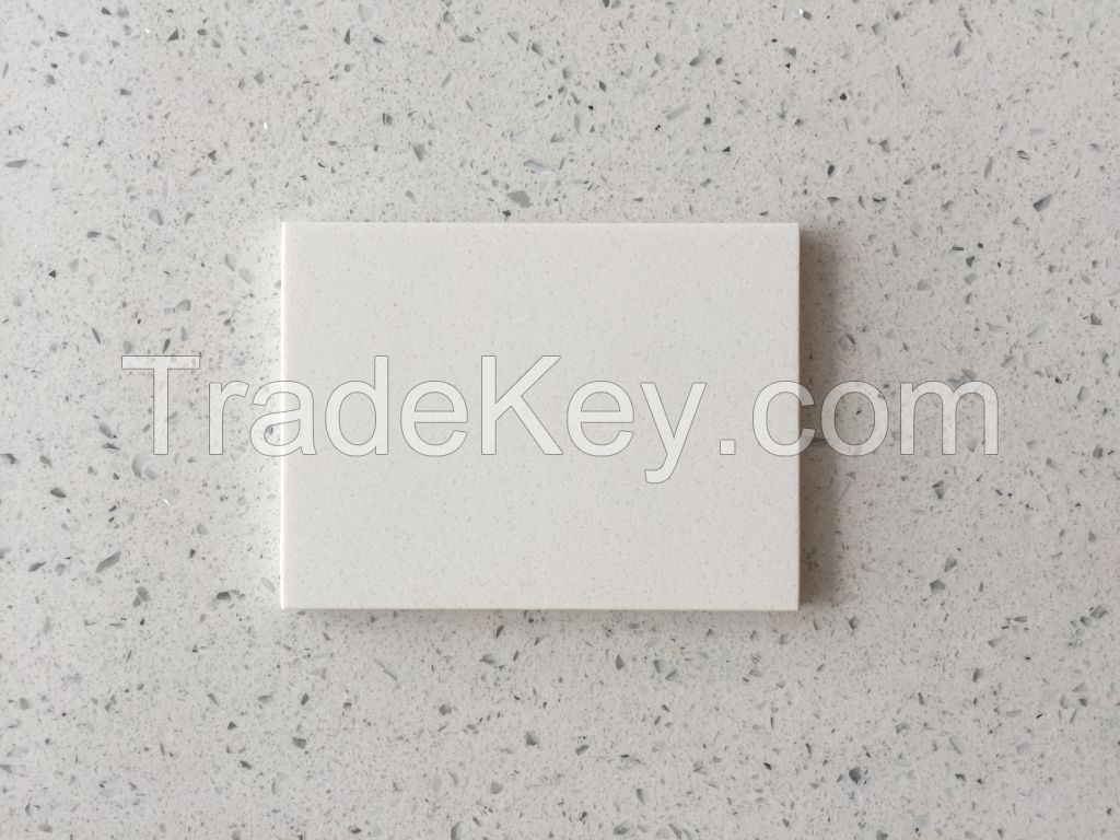 Chinese Fine Grained White Quartz Countertops Vanity 