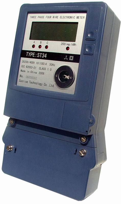 Three phase electronic meter, Three phase kwh & kvarh meter