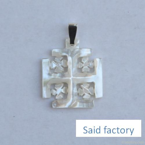 mother of pearl jerusalem cross