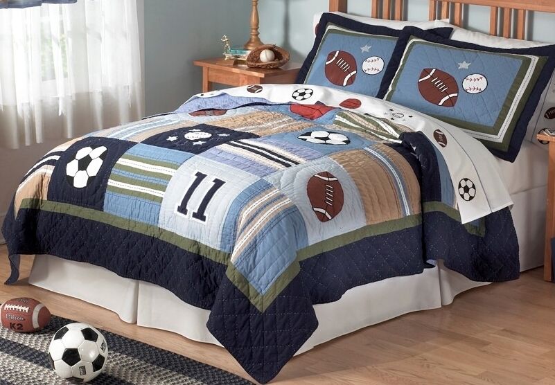 Sports bedding quilt kids sports in twin , queen sets