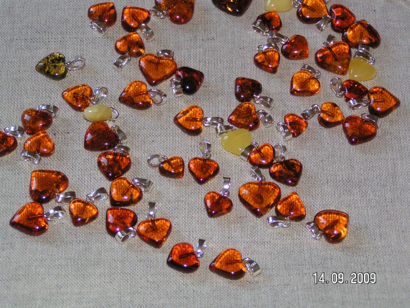 Baltic amber heart