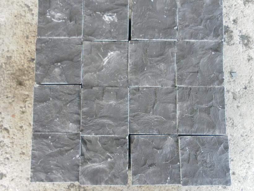 natural split black basalt cobble stone