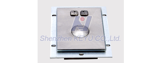 Stainless steel trackball for industrial, public kiosk