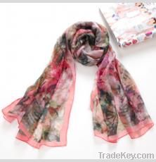 Silk Chiffon Digital Printing Rectangular Scarf