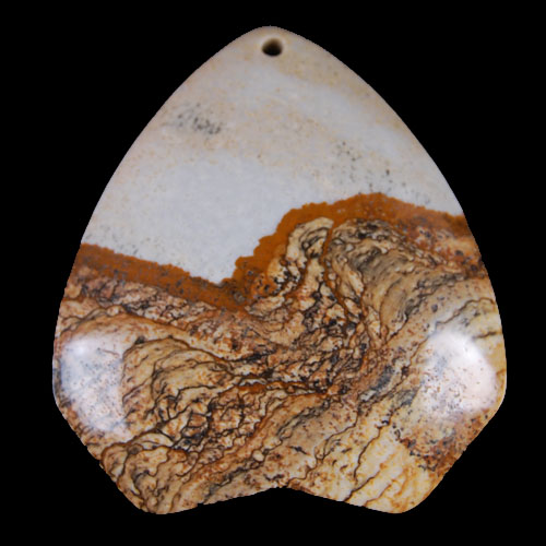 picture jasper pendant bead