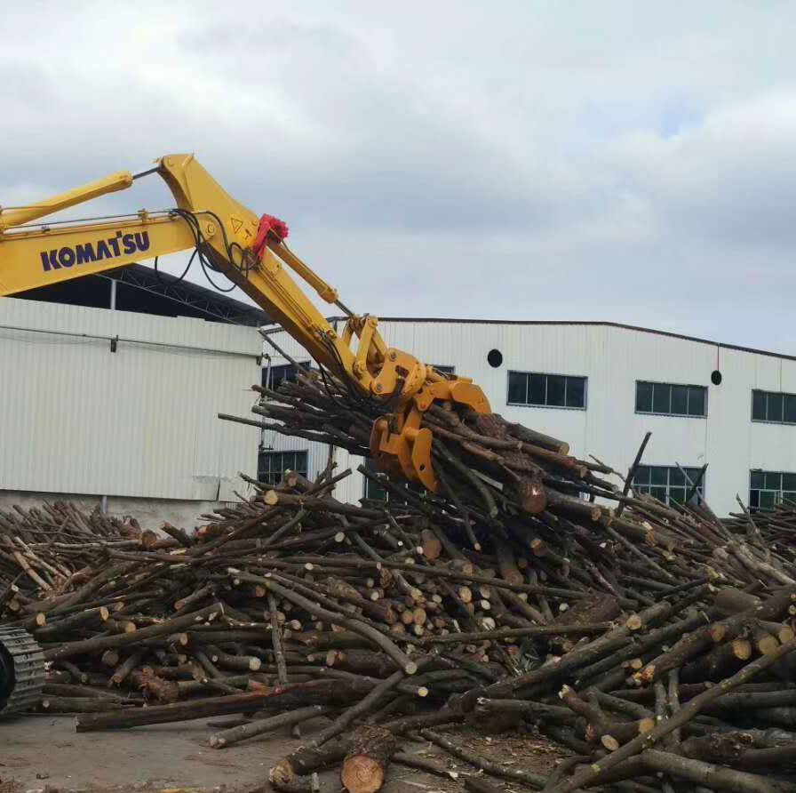 Excavator log grapple