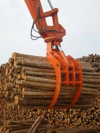 Excavator log grapple