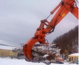 Excavator log grapple