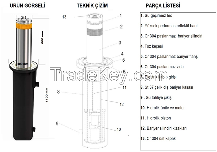 Parking Type Rising Bollards