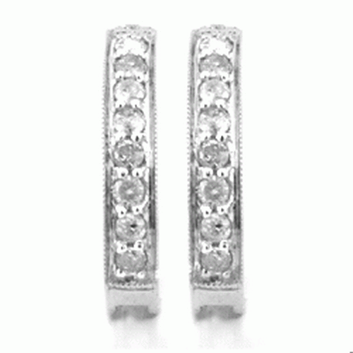 10 K WHITE GOLD DIAMOND SET EARRINGS