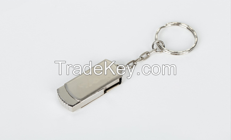 Smart metal swivel USB flash drive pen drive with keychain