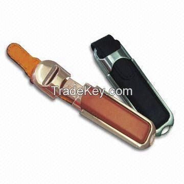 Promotional gift leather USB flash drive pen drive