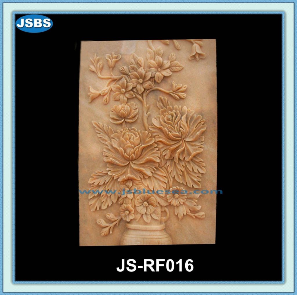 Beautiful Ornament Yellow Stone Flower Relief