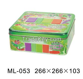 Square tin box