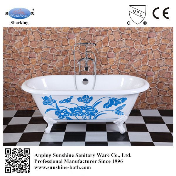 Hot antique cast iron bathtub , enamel bath tub