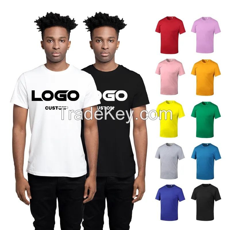 Custom Logo Work Clothes Unisex Plain Blank Custom Cotton TEE T Shirts For Men and Women