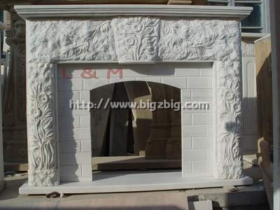 carved marble fireplace