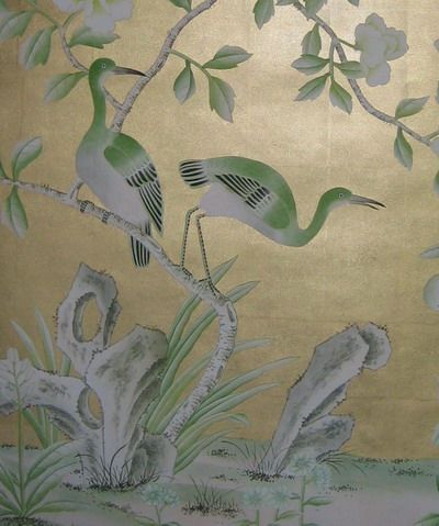 Chinoiserie wallpaper panels