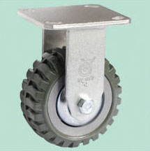 Heavy duty super polyurethane fixed casters with tyre veins