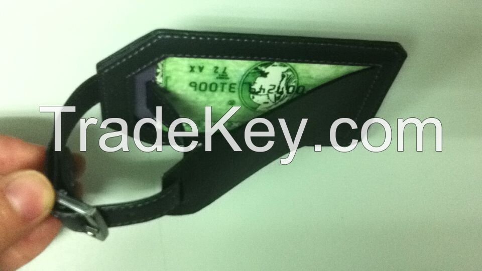 leather luggage tag